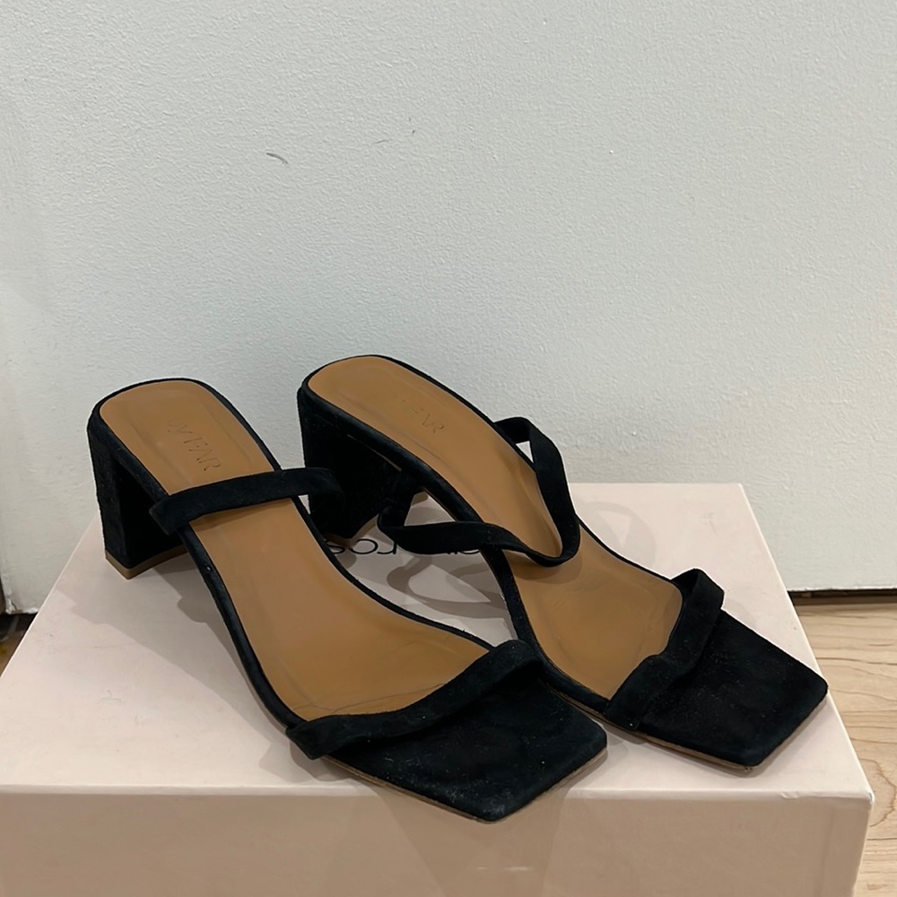 By Far Tanya Black Suede Sandals size 39